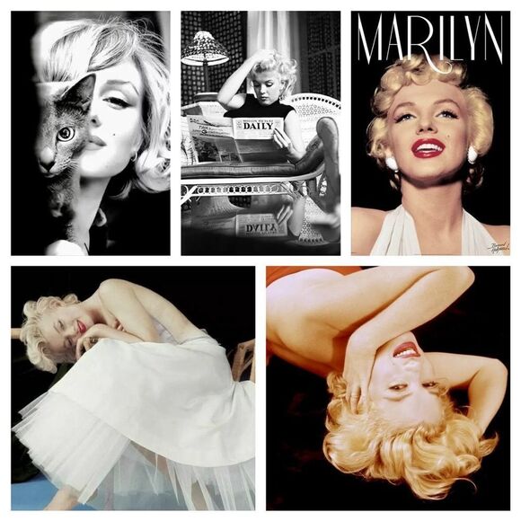 Marilyn Monroe RARE up close & PERSONAL print picture collection b&w photo - Picture 1 of 8